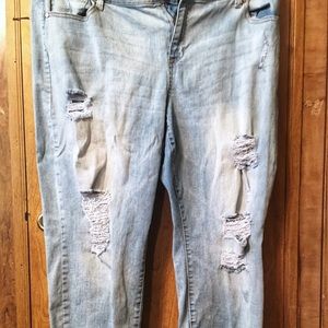 Sz 20 distressed celebrity pink jeans torn